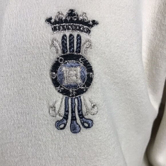 Laura Biagiotti Golf Fleece Jacket Cream Med GUC - Picture 2 of 7